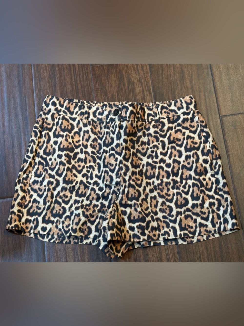 J. Crew Leopard Print Linen Shorts - Brown Black